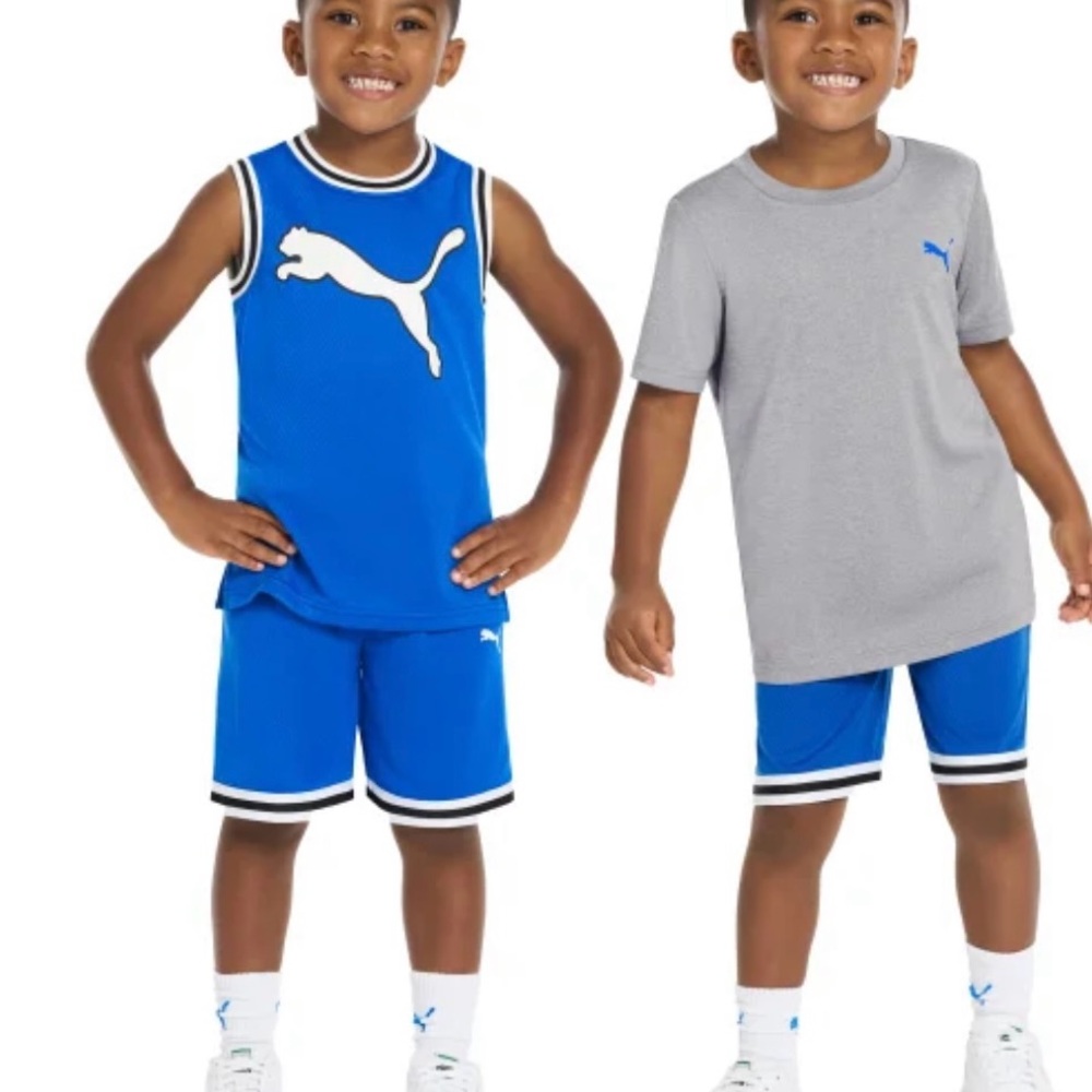 Puma Kids Blue Tank and Gray Tee Set